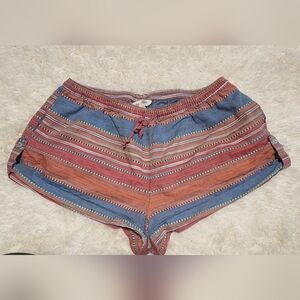INDIGO REIN Southwestern Boho Baggy Fit Striped Women's Short Shorts Sz. XL